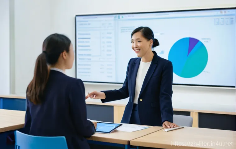 문해교육사로서의 교육 경력 계획 - **Prompt:** A Wenhai Educator, a professional woman in her late 30s, wearing a smart-casual blazer a...