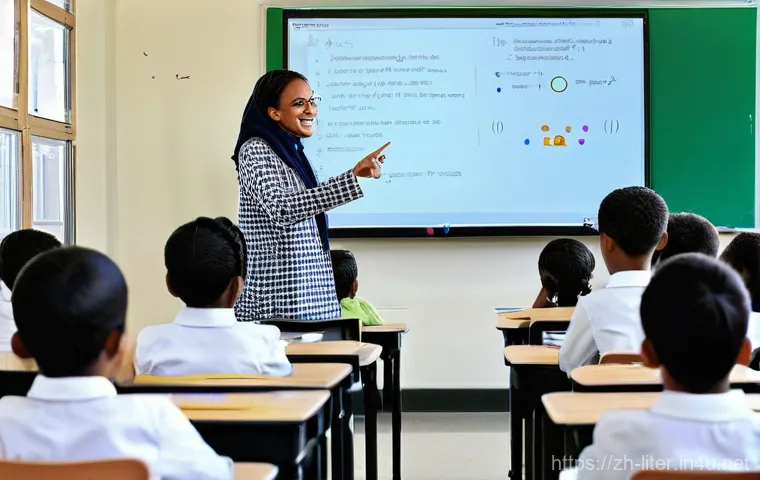 문해교육사로서의 자아 실현 방법 - **AIGC-Powered Collaborative Learning:**
A vibrant, sunlit classroom where a diverse group of 15...