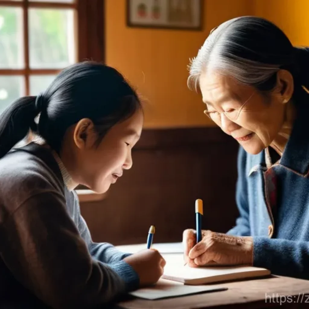 문해교육사와 커뮤니티 봉사 사례 - **Prompt 1: A Moment of Shared Learning and Dignity**
An intimate, warm-lit scene inside a cozy ...