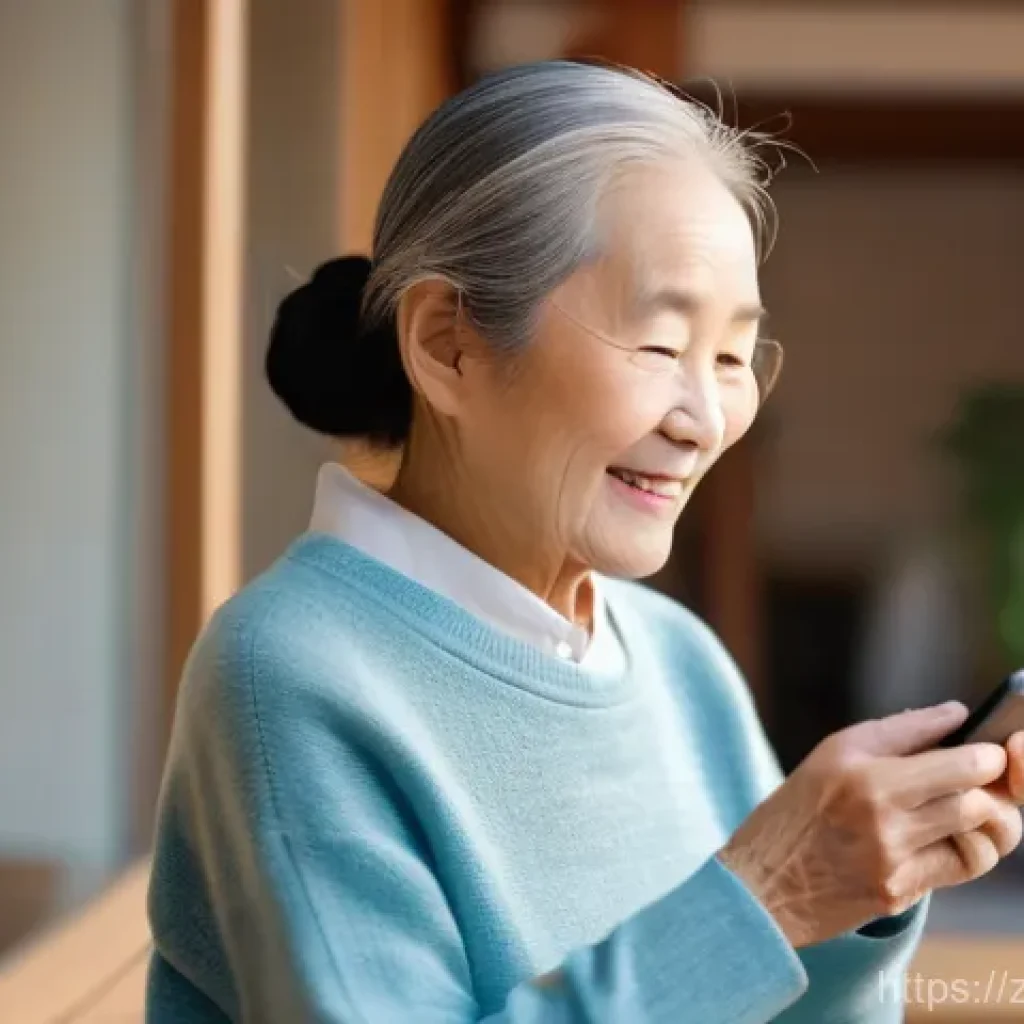 문해교육사와 필수 문해 기술 연구 - A warm and encouraging scene depicting an elderly Chinese woman, dressed in a modest, comfortable sw...