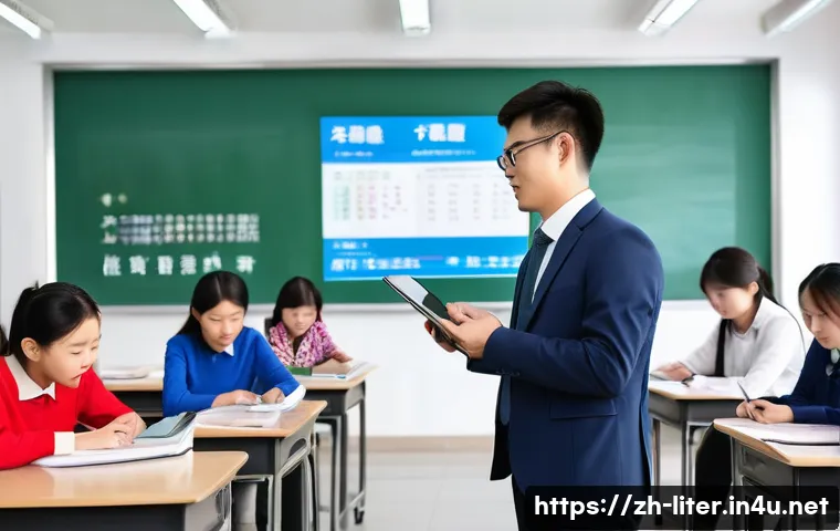문해교육사 업무 프로세스 효율화 - A modern classroom scene in a Chinese adult literacy school featuring a diverse group of adult stude...