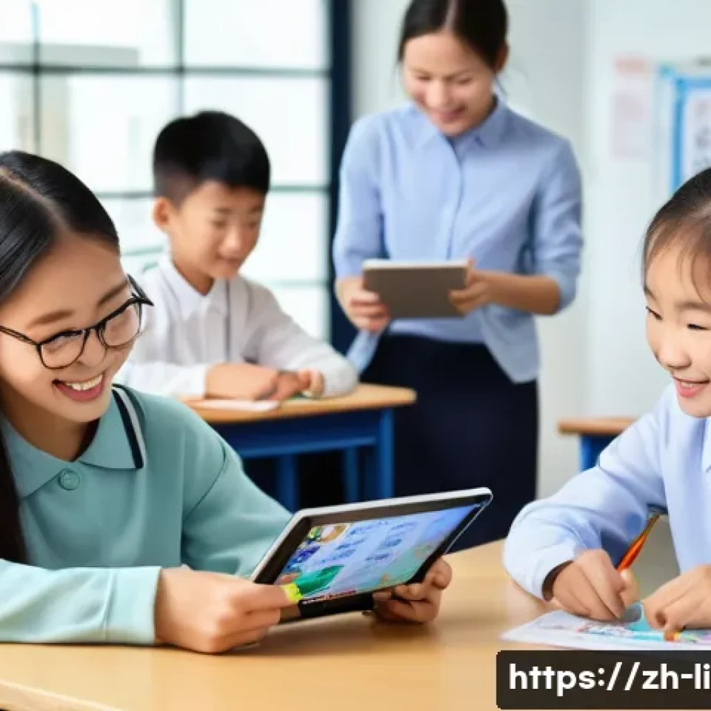 문해교육사와 자기 성장 경험 - A modern classroom scene featuring a dedicated educator engaging a diverse group of adult learners i...