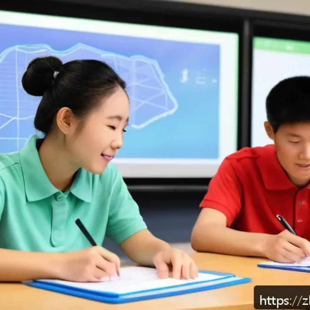 문해교육사 학습자 수준별 교육법 - A modern classroom scene featuring a diverse group of adult Chinese learners engaged in a multi-sens...