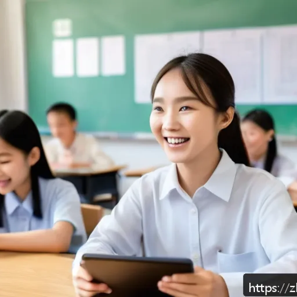 문해교육사와 학생 동기 부여 사례 - A lively modern classroom scene in a Chinese school setting, where diverse students aged around 12-1...