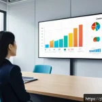 문해교육사와 문서 작성 팁 - A modern office scene featuring a professional Chinese businesswoman presenting a clear and concise ...
